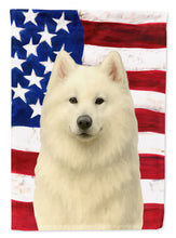 Load image into Gallery viewer, White Samoyed American Flag Garden Flag