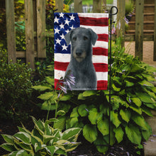 Load image into Gallery viewer, Blue-Gray Scottish Deerhound American Flag Garden Flag