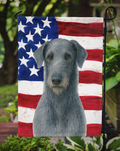 Load image into Gallery viewer, Blue-Gray Scottish Deerhound American Flag Garden Flag