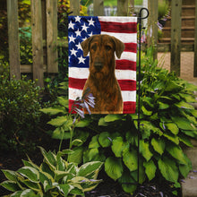 Load image into Gallery viewer, Brindle Scottish Deerhound American Flag Garden Flag