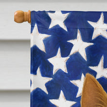 Load image into Gallery viewer, Silver and Tan Silky Terrier American Flag House Flag