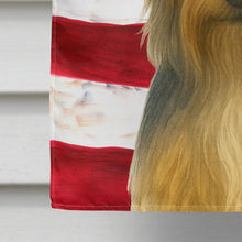 Load image into Gallery viewer, Silver and Tan Silky Terrier American Flag House Flag