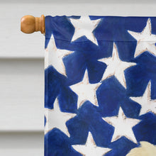 Load image into Gallery viewer, White Tibetan Spaniel American Flag House Flag