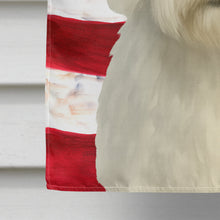 Load image into Gallery viewer, White Tibetan Spaniel American Flag House Flag