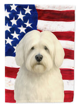 Load image into Gallery viewer, White Tibetan Spaniel American Flag House Flag