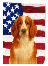 Load image into Gallery viewer, Welsh Springer Spaniel American Flag Garden Flag
