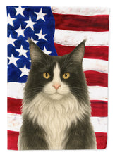 Load image into Gallery viewer, MainCoon Black and White Tabby Cat American Garden Flag