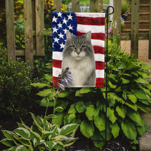 Load image into Gallery viewer, Norwegian Forest Cat Gray and White Tabby American Garden Flag
