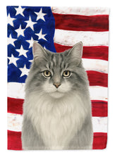 Load image into Gallery viewer, Norwegian Forest Cat Gray and White Tabby American Garden Flag