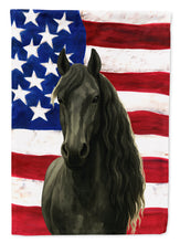 Load image into Gallery viewer, Black Friesian Horse American House Flag