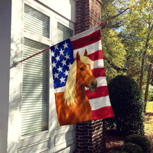 Load image into Gallery viewer, Chestnut Gypsy Vanner Horse with Flaxen Mane American House Flag