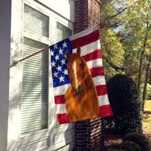 Load image into Gallery viewer, Chestnut Hanoverian Horse American House Flag