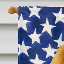 Load image into Gallery viewer, Chestnut Icelandic Horse with Flaxen Mane American House Flag
