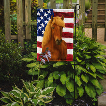 Load image into Gallery viewer, Chestnut Icelandic Horse with Flaxen Mane American Garden Flag
