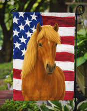 Load image into Gallery viewer, Chestnut Icelandic Horse with Flaxen Mane American Garden Flag
