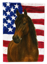 Load image into Gallery viewer, Bay Paso Fino Horse American House Flag