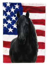 Load image into Gallery viewer, Black Percheron Horse American Garden Flag