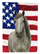 Load image into Gallery viewer, Gray Percheron Horse American House Flag
