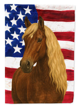Load image into Gallery viewer, Chocolate Rocky Mountain Horse with Flaxen Mane American House Flag