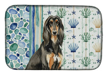 Load image into Gallery viewer, Black &amp; Tan Afghan Hound Coastal Sea Glass Dish Drying Mat