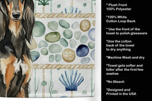 Load image into Gallery viewer, Black &amp; Tan Afghan Hound Coastal Sea Glass Kitchen Towel