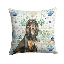 Load image into Gallery viewer, Black &amp; Tan Afghan Hound Coastal Sea Glass Throw Pillow
