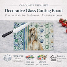 Load image into Gallery viewer, Afghan Hound Coastal Sea Glass Glass Cutting Board