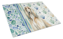 Load image into Gallery viewer, Afghan Hound Coastal Sea Glass Glass Cutting Board