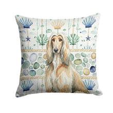 Load image into Gallery viewer, Afghan Hound Coastal Sea Glass Throw Pillow
