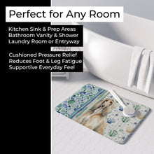 Load image into Gallery viewer, Afghan Hound Coastal Sea Glass Memory Foam Kitchen Mat