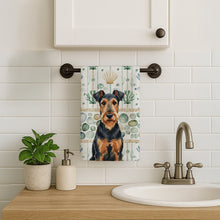 Load image into Gallery viewer, Airedale Terrier Coastal Sea Glass Kitchen Towel