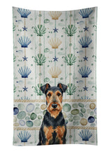 Load image into Gallery viewer, Airedale Terrier Coastal Sea Glass Kitchen Towel