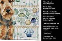 Load image into Gallery viewer, Grizzle Airedale Terrier Coastal Sea Glass Kitchen Towel