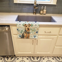 Load image into Gallery viewer, Grizzle Airedale Terrier Coastal Sea Glass Kitchen Towel