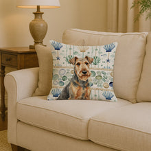 Load image into Gallery viewer, Grizzle Airedale Terrier Coastal Sea Glass Throw Pillow