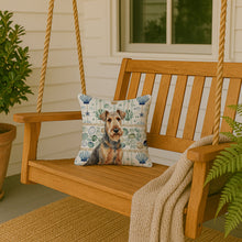 Load image into Gallery viewer, Grizzle Airedale Terrier Coastal Sea Glass Throw Pillow