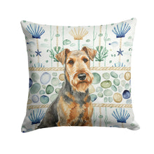 Load image into Gallery viewer, Grizzle Airedale Terrier Coastal Sea Glass Throw Pillow