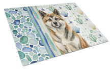 Load image into Gallery viewer, Brindle Akita Coastal Sea Glass Glass Cutting Board
