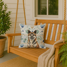 Load image into Gallery viewer, Brindle Akita Coastal Sea Glass Throw Pillow