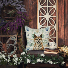 Load image into Gallery viewer, Brindle Akita Coastal Sea Glass Throw Pillow