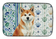 Load image into Gallery viewer, Red Akita Coastal Sea Glass Dish Drying Mat