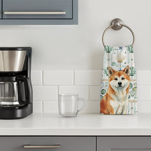 Load image into Gallery viewer, Red Akita Coastal Sea Glass Kitchen Towel