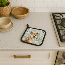 Load image into Gallery viewer, Red Akita Coastal Sea Glass Pair of Pot Holders