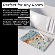 Load image into Gallery viewer, Red Akita Coastal Sea Glass Memory Foam Kitchen Mat