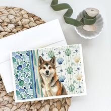 Load image into Gallery viewer, Sesame Akita Coastal Sea Glass Greeting Cards Pack of 8