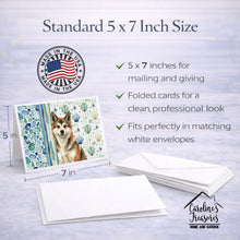 Load image into Gallery viewer, Sesame Akita Coastal Sea Glass Greeting Cards Pack of 8