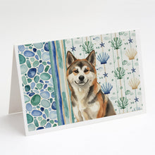 Load image into Gallery viewer, Sesame Akita Coastal Sea Glass Greeting Cards Pack of 8
