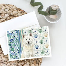 Load image into Gallery viewer, White Akita Coastal Sea Glass Greeting Cards Pack of 8