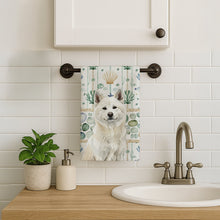 Load image into Gallery viewer, White Akita Coastal Sea Glass Kitchen Towel