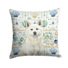 Load image into Gallery viewer, White Akita Coastal Sea Glass Throw Pillow